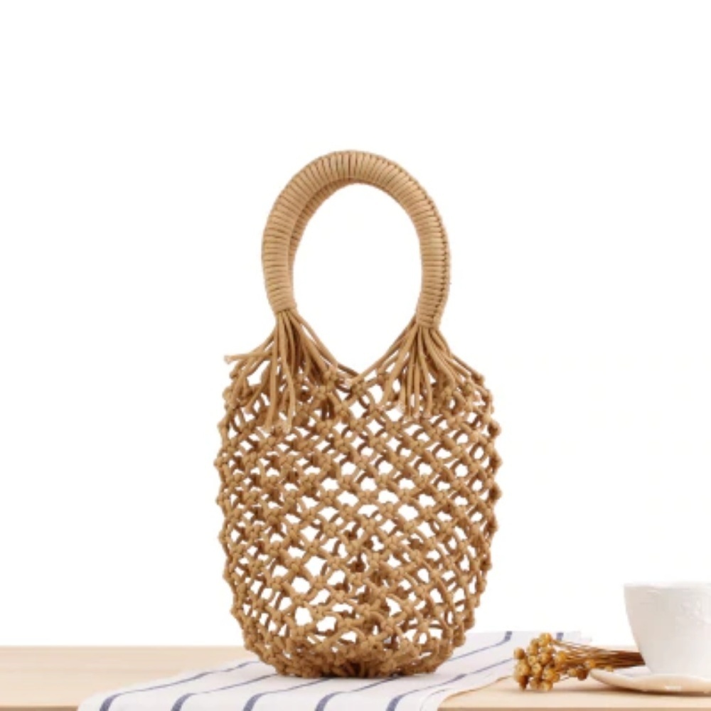 Hand Woven Cotton Handbag Tote with Drawstring Bag